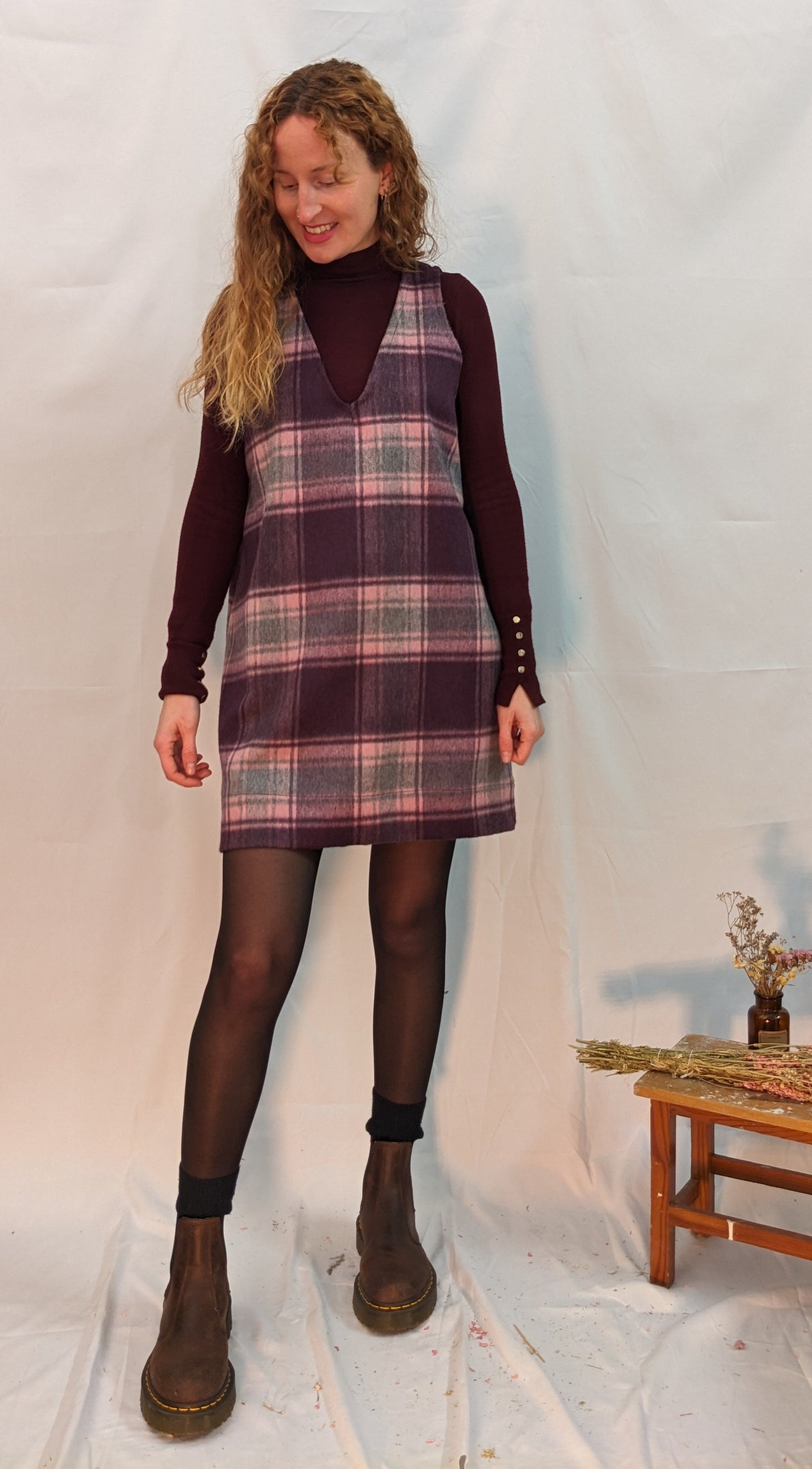 vestito in lana - Rosa / viola